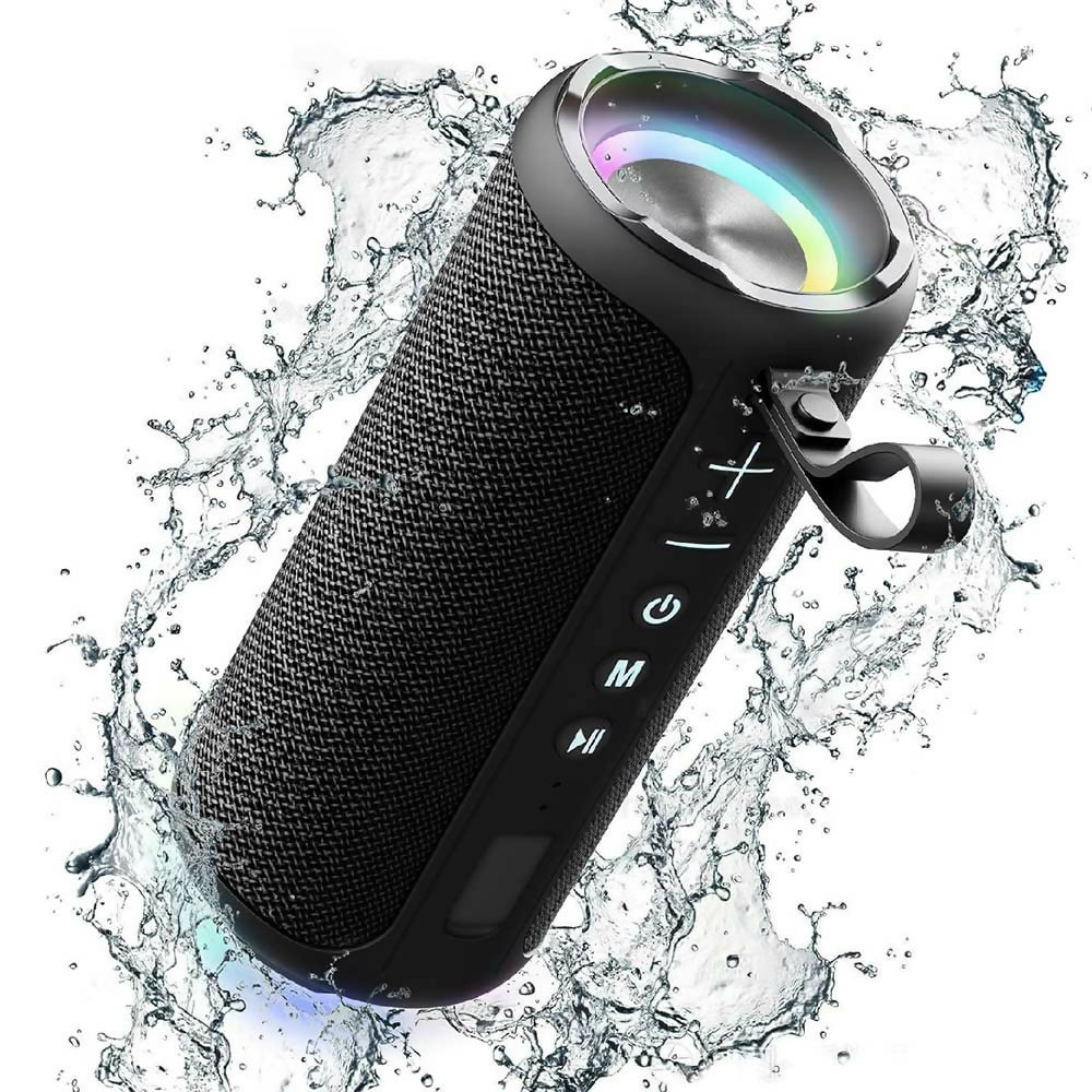 Kraftfull Bluetooth-högtalare med HD-ljud / LED-belysning / IPX6-vattentålig / Bluetooth 5.1 och multipairing-funktion / 20 W dual-speaker subwoofer