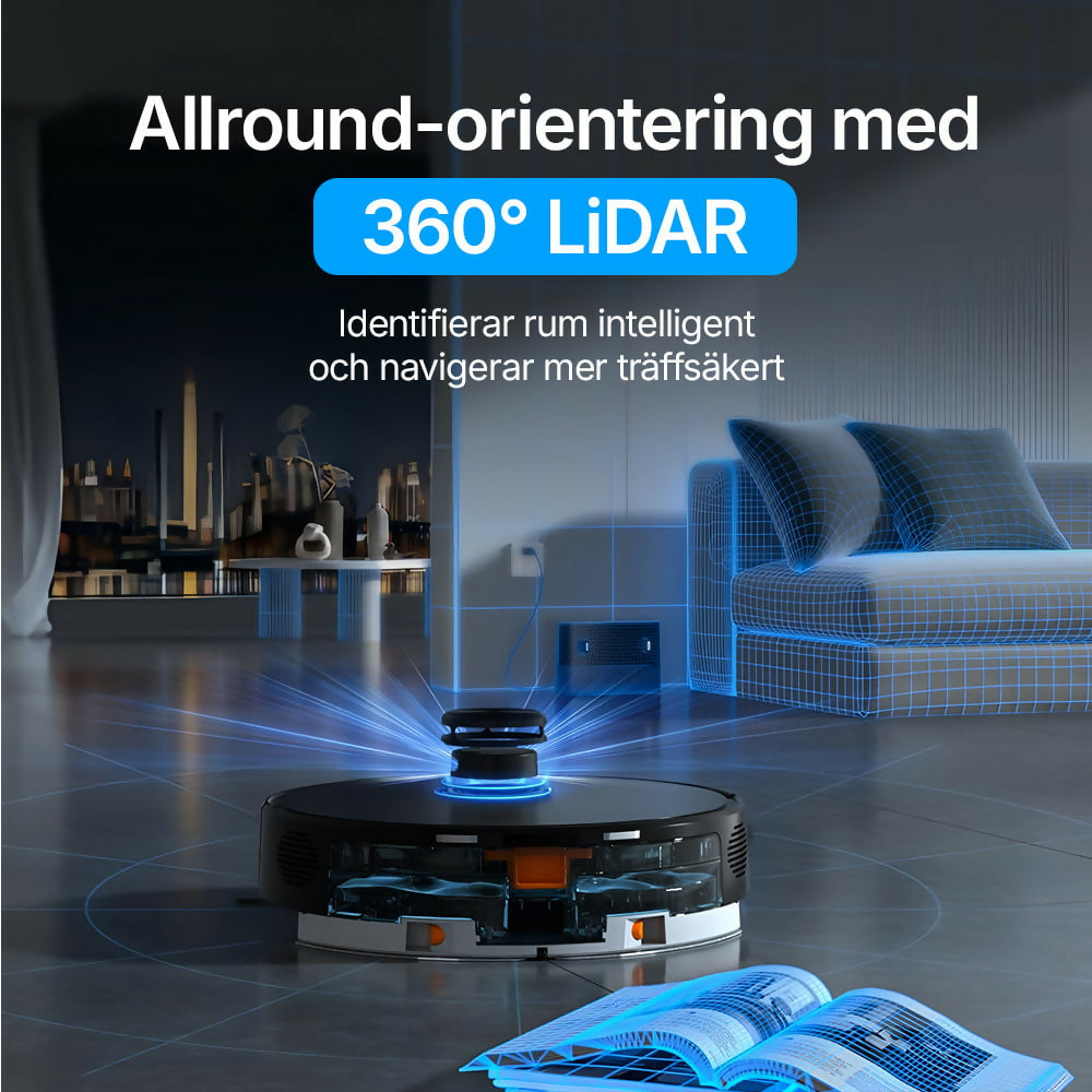 Oryzom V8 Pro – Helautomatisk rengöring med moppfunktion, intelligent navigering och appstyrning för enkel renlighet